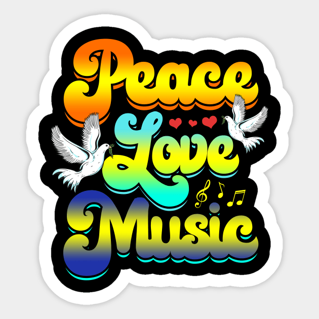 Peace Love Music Rave Festival Musical Hippie Sticker by theperfectpresents